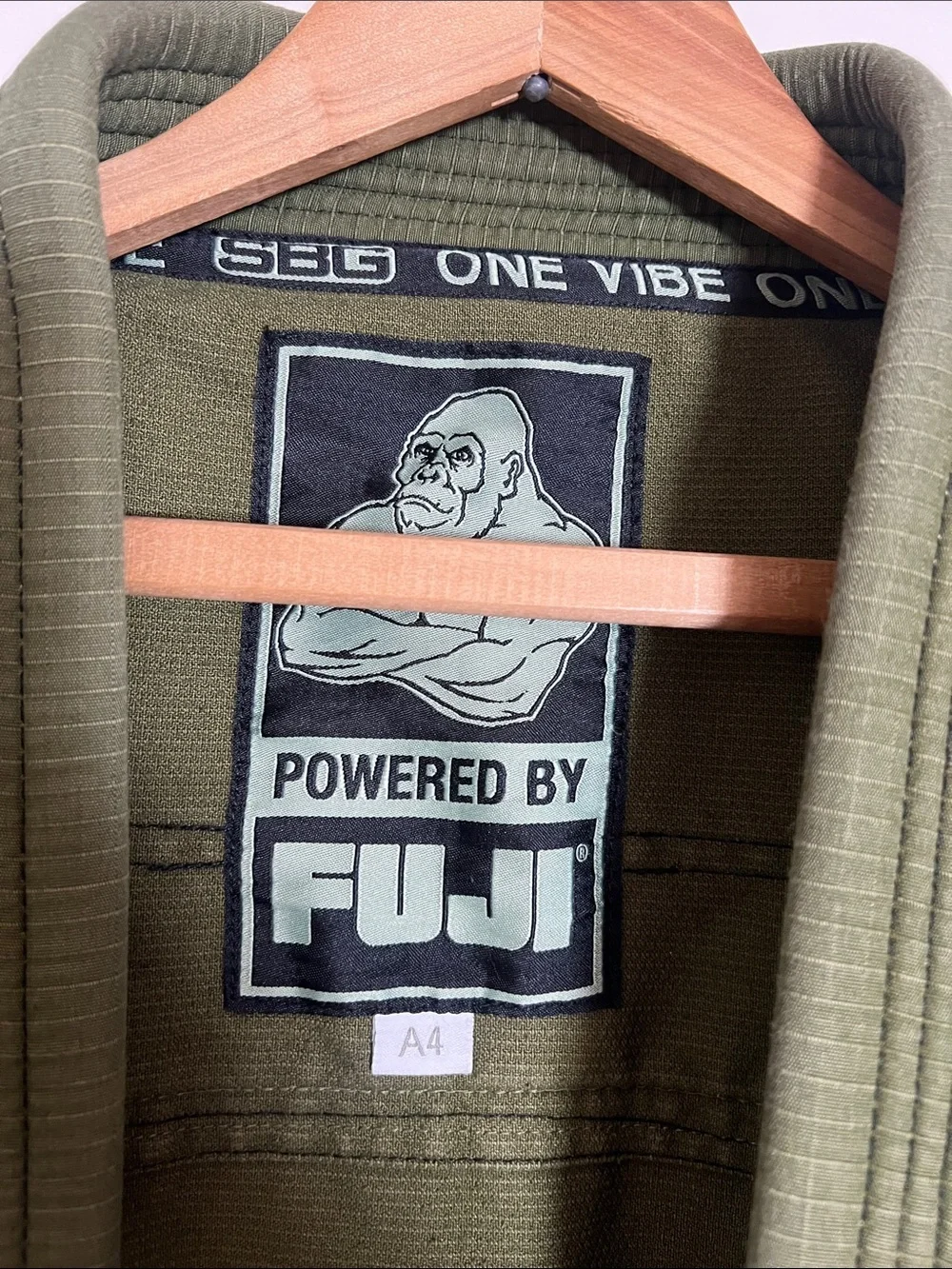 FUJI SBG Jiu-Jitsu Gi A4 / XL Jacket and Pants Olive Green (2-pieces)
